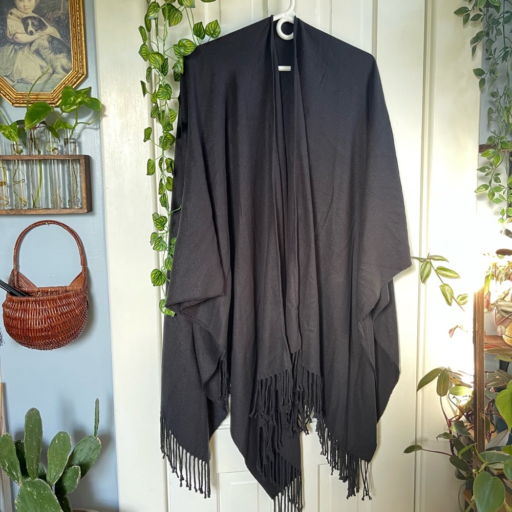 Black poncho and scarf 2 in 1